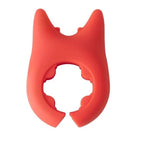 Silicone Utensil Holder in red displayed individually with open clip design