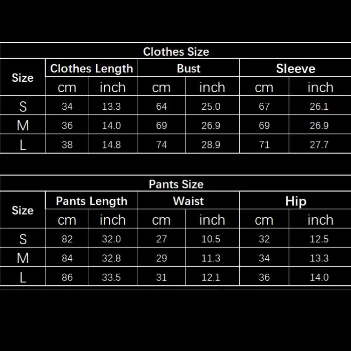 size chat legging set women