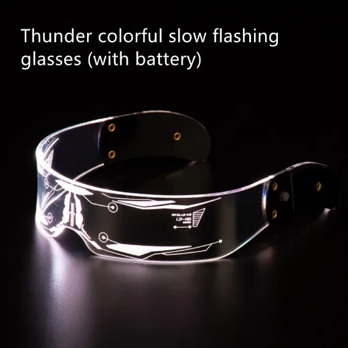  Black thunder LED glasses with a slow flashing effect and sleek design.