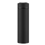 Smart insulated water bottle in matte black with simple minimalist design.