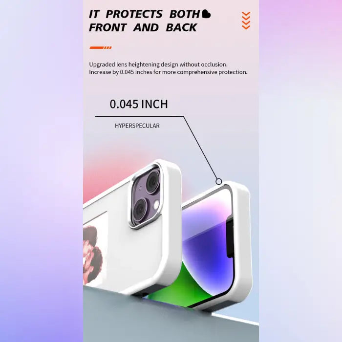 Smart phone case with dual-layer shock absorption for secure, impact-resistant protection on all sides.