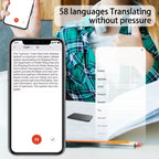 Smart voice recorder with ChatGPT-4 performing real-time translation of 58 languages for study or work.