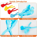 Snowball makers with elastic bands, screw joints, anti-slip handles, and four unique mold shapes
