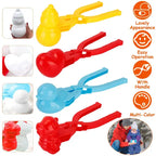 Snowball makers with duck, heart, snowman, and dinosaur molds in colorful plastic for winter play