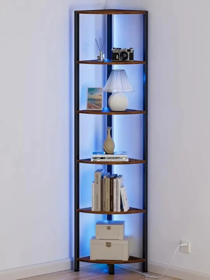 Space - Efficient Corner Storage with Ambient Lighting - UrSuperMart