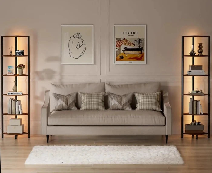 Space - Efficient Corner Storage with Ambient Lighting - UrSuperMart