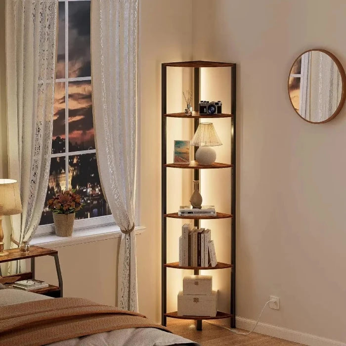 Space - Efficient Corner Storage with Ambient Lighting - UrSuperMart