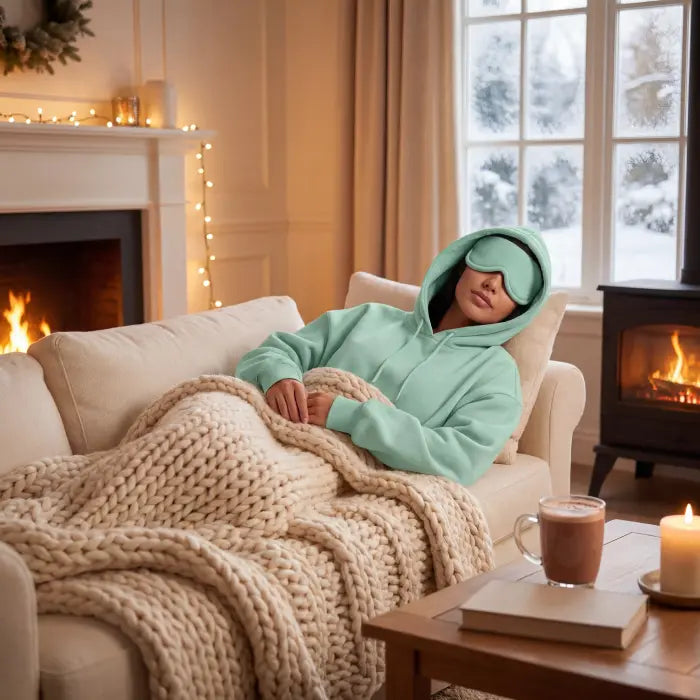 Hoodie with Eye Mask for Undisturbed Rest & Travel Naps