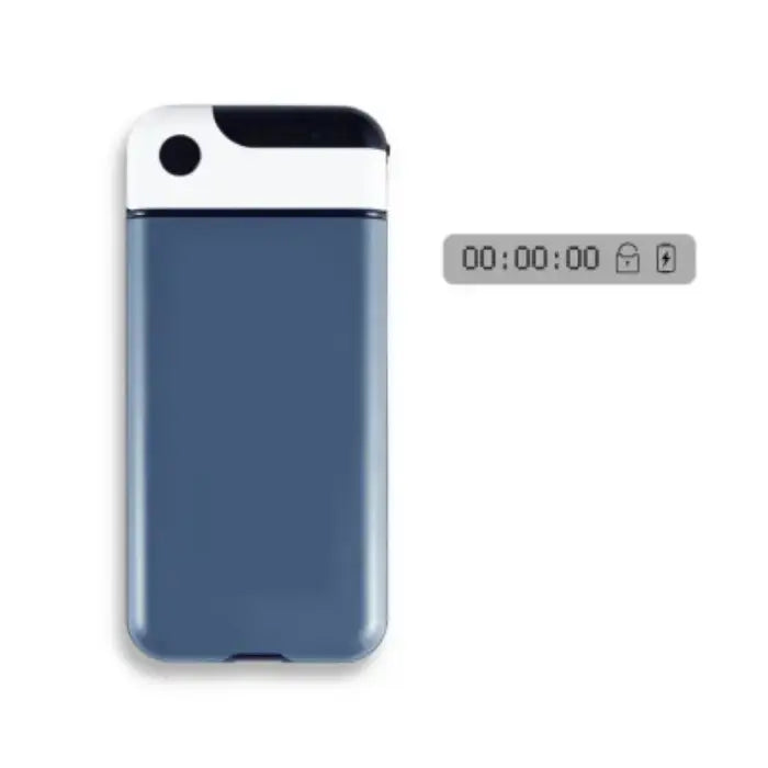 StudyLock Pro blue timer lock box with a sleek design, ideal for secure phone storage solutions.