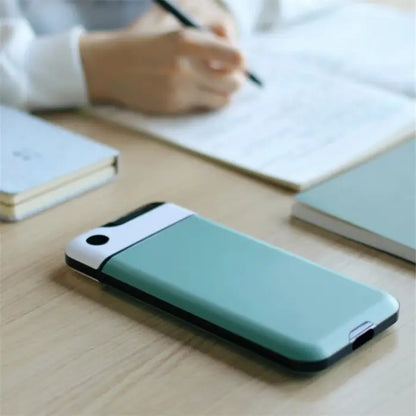 StudyLock Pro green phone storage box placed on a study desk for secure focus sessions.