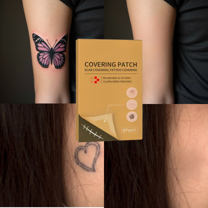 Complete professional tattoo concealer kit with medical-grade patches and packaging