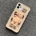 Set of Ted iPhone case protectors in beige and brown featuring 3D teddy bear designs with "OH! NO!" text.