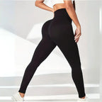 Thermal Yoga Leggings from back view showing booty lift effect and smooth seamless fabric.