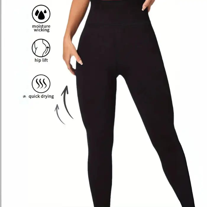 Thermal Yoga Leggings with moisture-wicking, hip lift, and quick drying features for active performance.