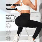 Thermal Yoga Leggings with tummy control, compression fit, and high-rise waist for flattering shape.
