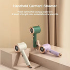 Travel steamer available in trendy green, lavender, and white colors, designed for modern travel convenience.

