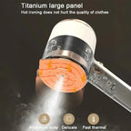  Travel steamer with titanium alloy panel provides delicate, fast thermal ironing without damaging fabrics.