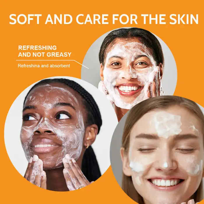 Turmeric skin cleanser shown on diverse women with rich foam and visible skincare benefits.