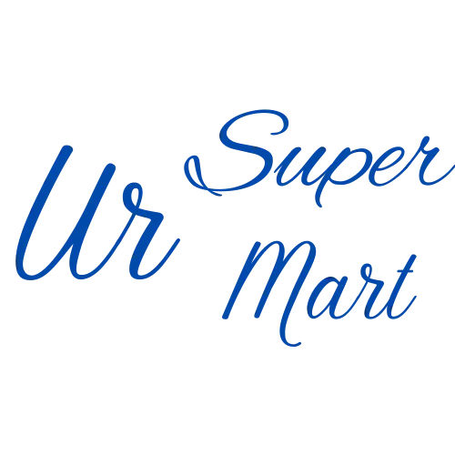 Ursupermart menu logo with no background in blue