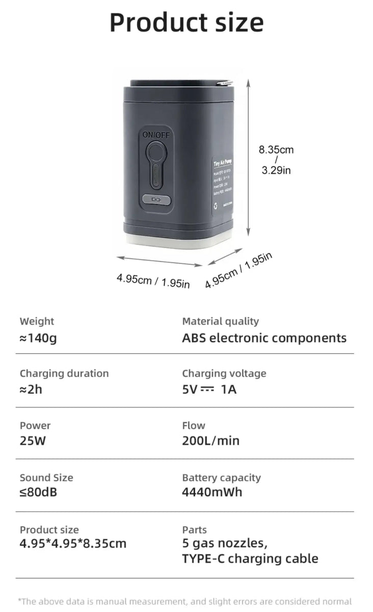 Versatile Portable Air Pump – Mini, Powerful, and Rechargeable - UrSuperMart