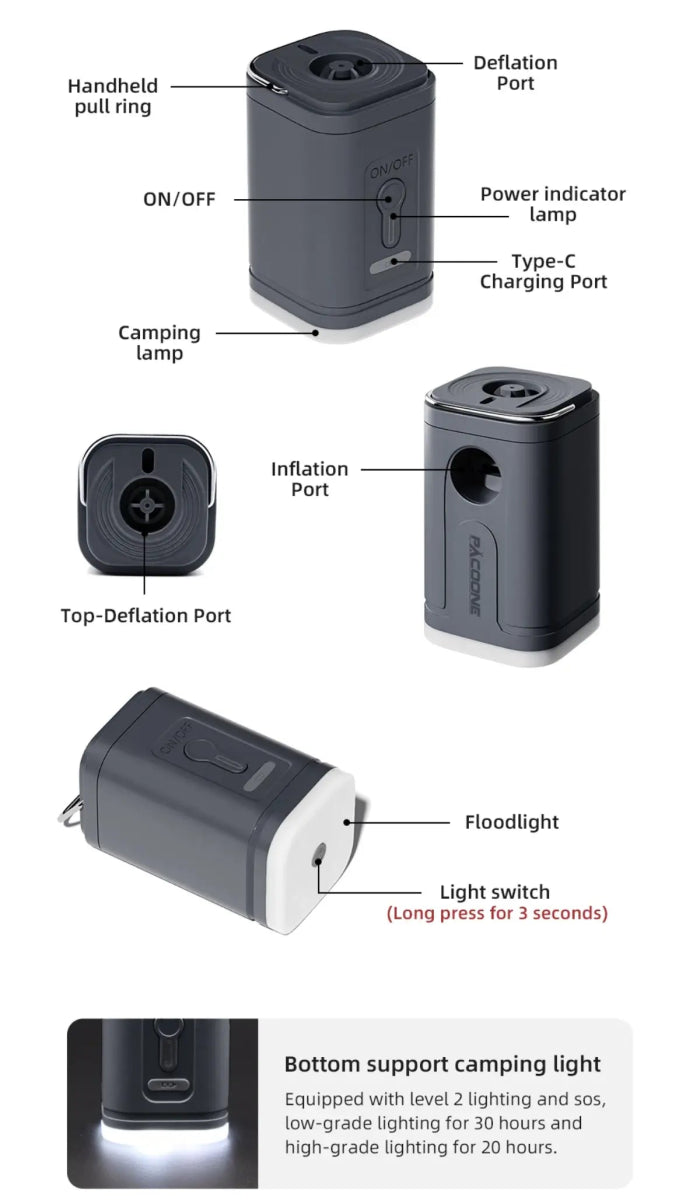 Versatile Portable Air Pump – Mini, Powerful, and Rechargeable - UrSuperMart