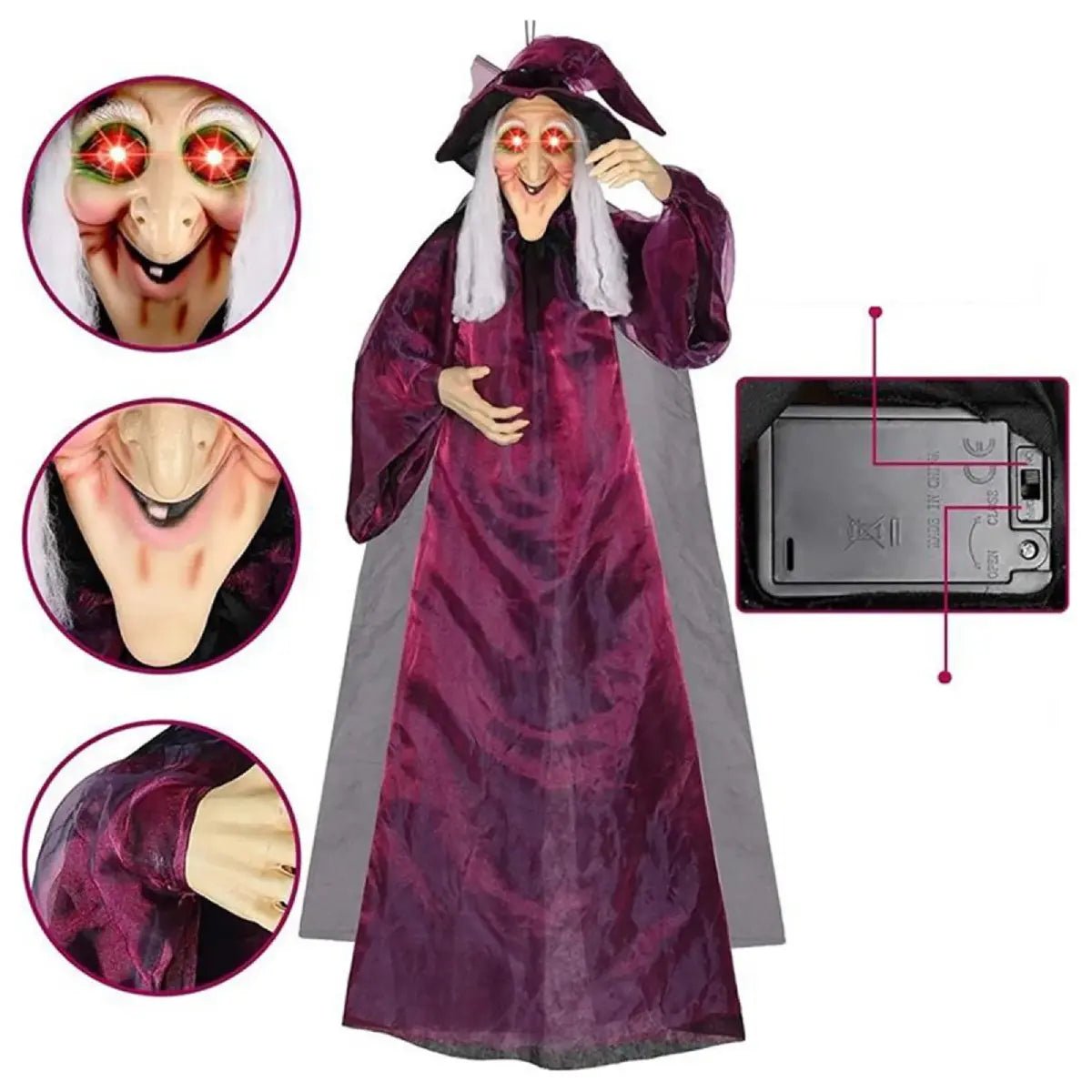 Voice - Controlled Halloween Witch Decoration - Spooky Animated Prop - UrSuperMart