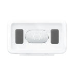 waterproof shower phone holder with touch screen in white color featuring foam pads and clear window for secure bathroom viewing