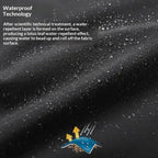 Waterproof windproof softshell jacket with fleece liner, water-repellent fabric with droplets rolling off surface.