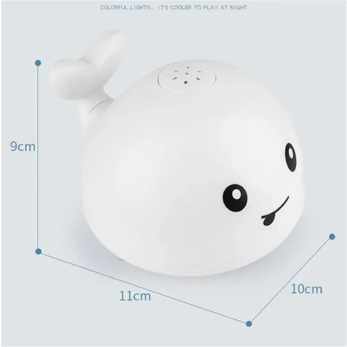 Whale bath toy battery compartment with waterproof sealing ring for leak protection.
