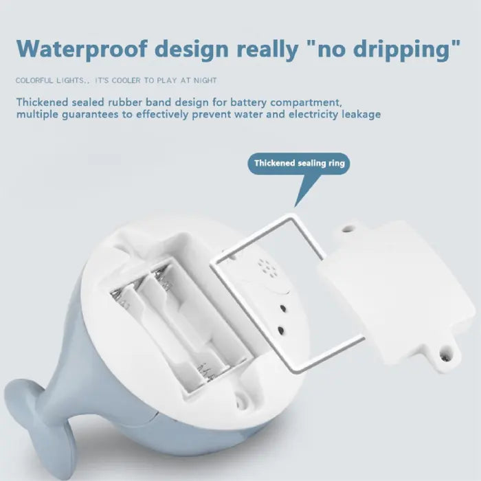Two-piece whale bath toy set in gray and white shown on a white background.