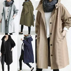 Windbreaker Trench Coat in 7 colors shown on models with scarf styling and casual wear.