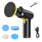 Wireless Car Polisher Gun kit with sponge heads, wrench, and USB Type-C charging cable included