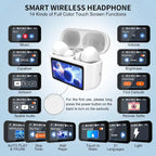 Wireless Earbuds with 14 touchscreen features including ambient sound, timer, selfie mode, and equalizer.