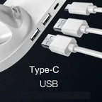 Wireless fast charging station with USB and Type-C ports for flexible charging options