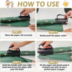 Wrapping paper cutter step-by-step use guide for cutting wrapping paper with precision.
