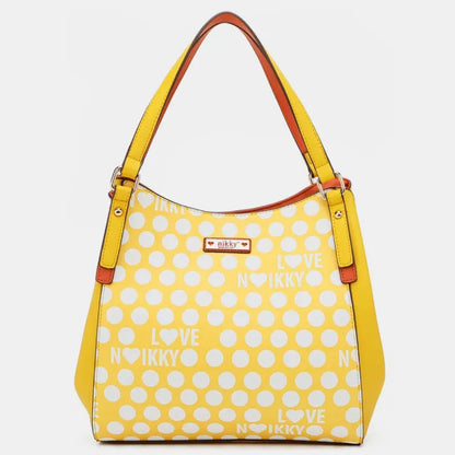 Chic Contrast Polka Dot Handbag | Stylish Accessory